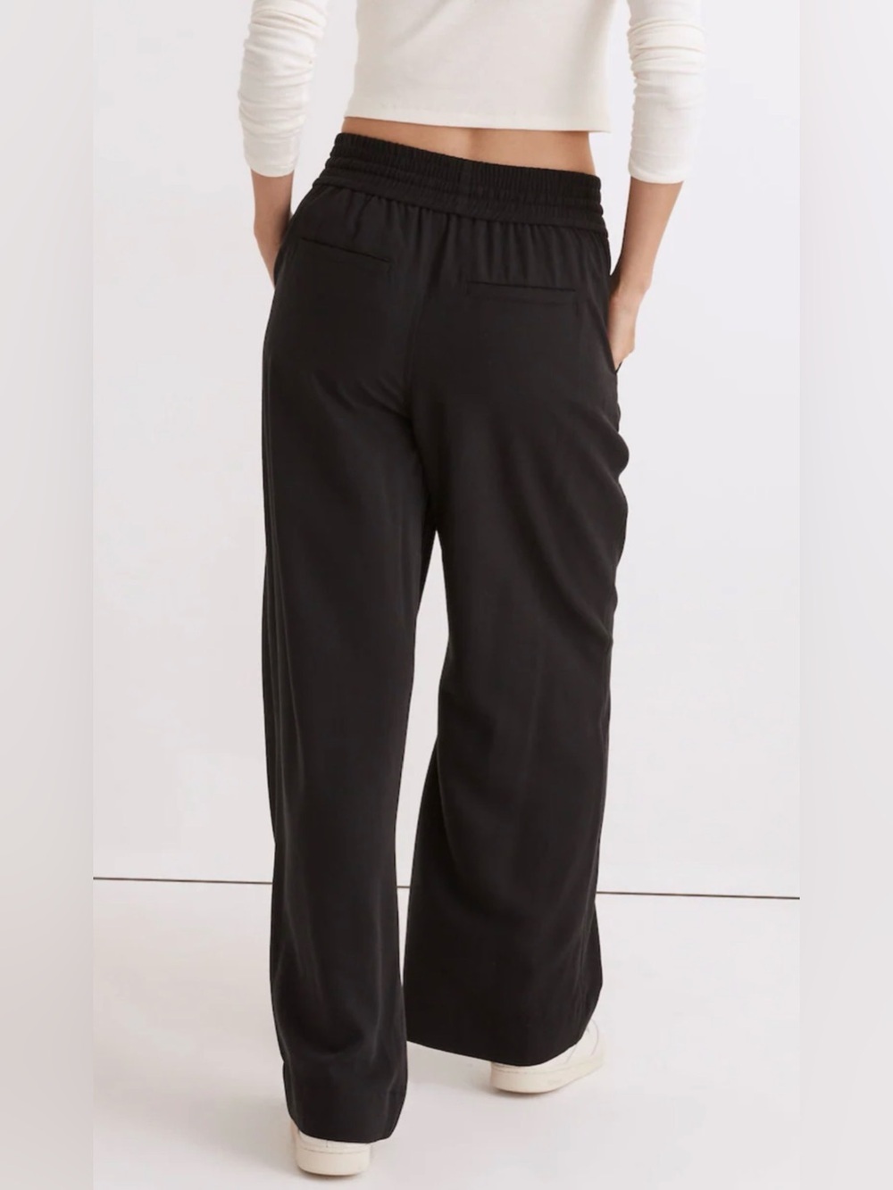 Madewell Drapeweave Carley Wide Leg Black Pants NG528 Sz XXS - Picture 2 of 7